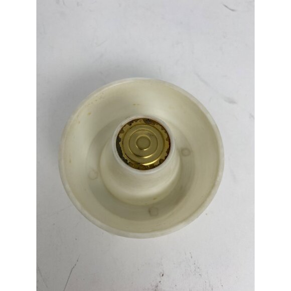 Vintage 8" MCM Frosted Gold Pinecone Glass Carafe Pitcher Barware Lid - Picture 7 of 8